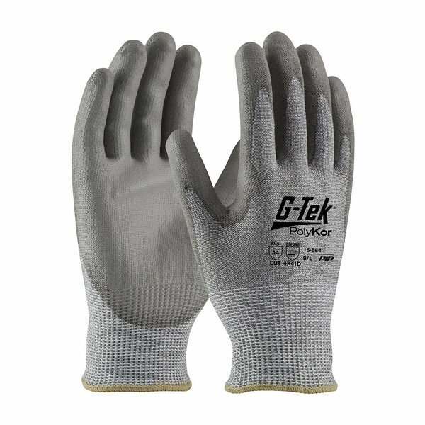 Pip G-Tek PolyKor Gloves, Knit, Polyurethane Palm & Fingers, XXS 16-564XXS